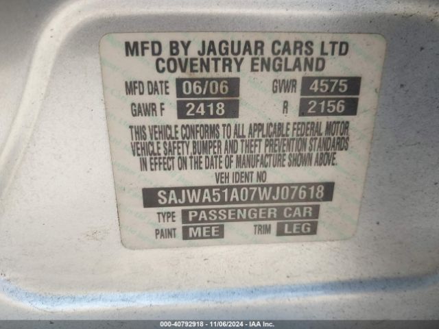 2007 JAGUAR X-TYPE SAJWA51A07WJ07618 Photo 8