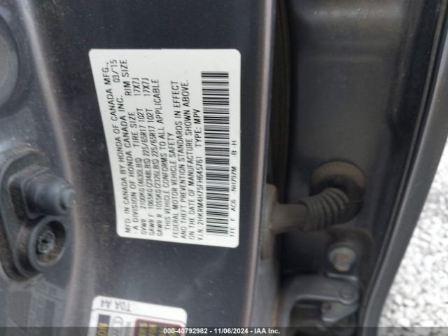 2HKRM4H75FH645761 Honda Cr-v Ex-l