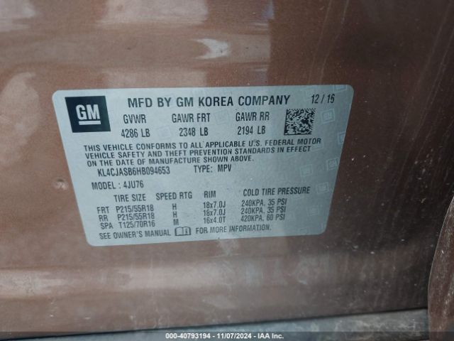 KL4CJASB6HB094653 Buick Encore Preferred
