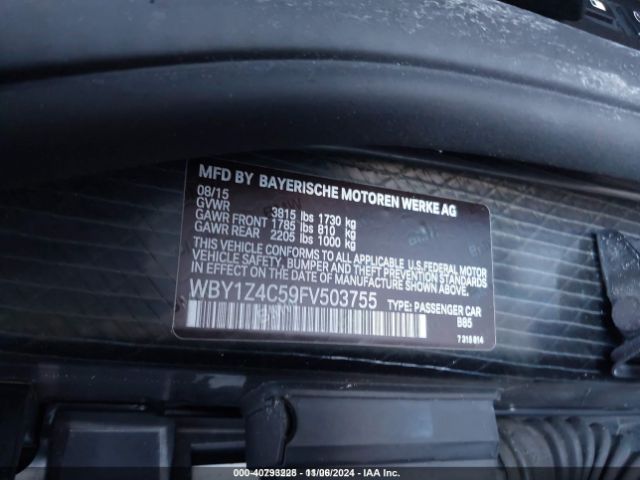 WBY1Z4C59FV503755 BMW I3 Base W/range Extender