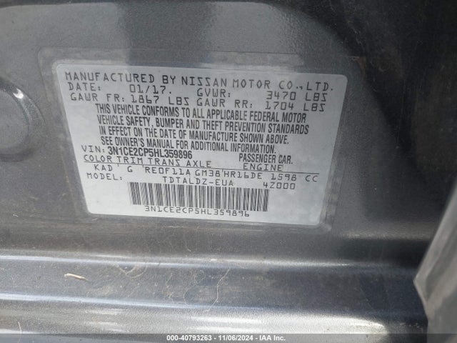 Nissan Versa Note Sv 2017 3N1CE2CP5HL359896 Image 9