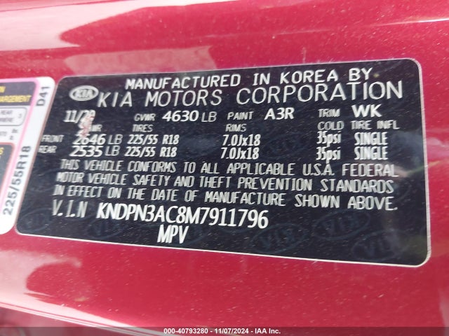KIA Sportage Ex 2021 KNDPN3AC8M7911796 Image 9