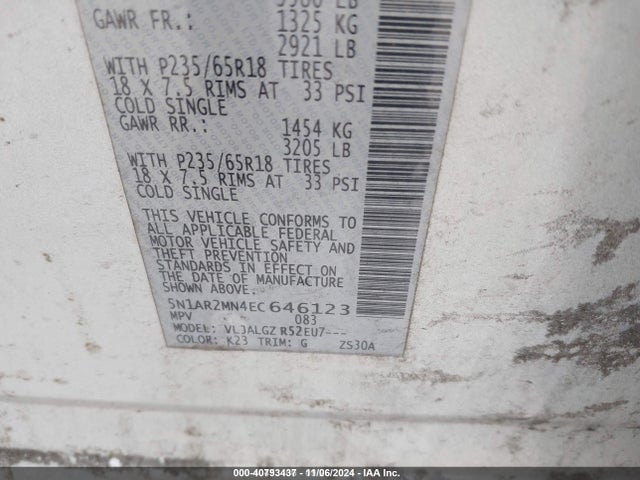 Nissan Pathfinder Sl 2014 5N1AR2MN4EC646123 Image 9