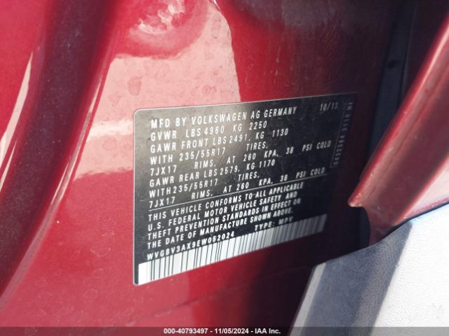 WVGBV3AX9EW052024 Volkswagen TIGUAN SE