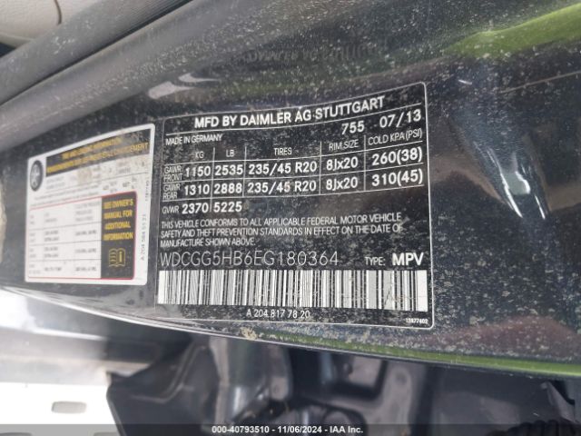 WDCGG5HB6EG180364 Mercedes-Benz GLK 350