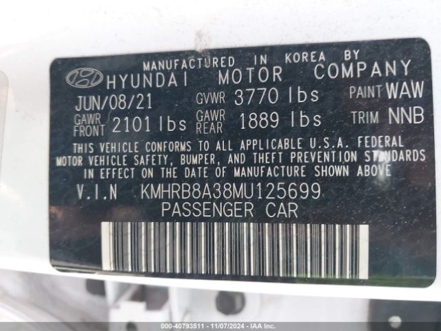 2021 HYUNDAI VENUE KMHRB8A38MU125699 Photo 8