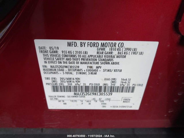 Ford Ecosport Se 2019 MAJ3S2GE9KC305539 Image 9