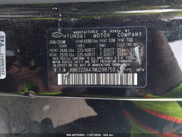 Hyundai TUCSON SE 2021 KM8J23A47MU298753 Image 9