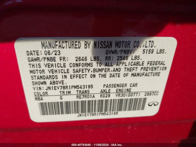 JN1EV7BR1PM543195 Infiniti Q50 Luxe Awd