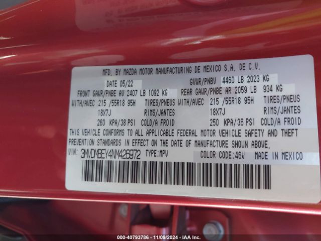 3MVDMBEY4NM426972 Mazda Cx-30 2.5 Turbo Premium Plus