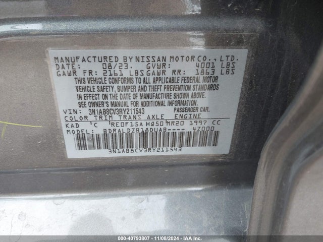 Nissan Sentra Sv Xtronic Cvt 2024 3N1AB8CV3RY211543 Image 9