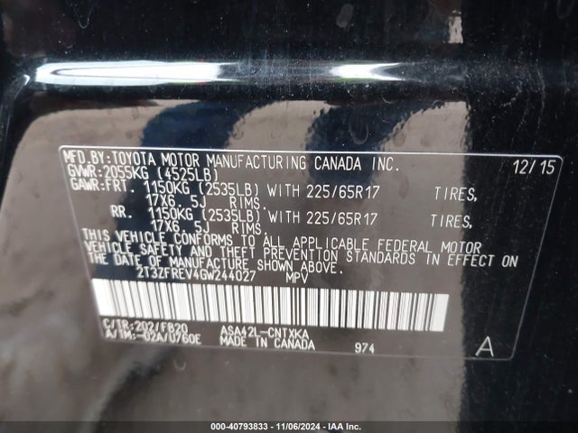 Toyota RAV4 LE 2016 2T3ZFREV4GW244027 Image 9
