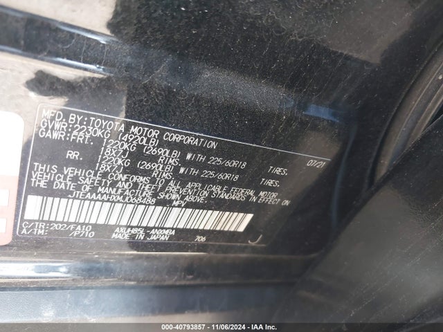 JTEAAAAHXMJ068488 Toyota VENZA LE