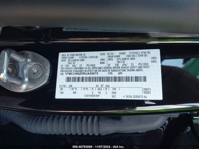 Ford Escape St-line Select 2024 1FMCU9NZ5RUA50875 Image 9