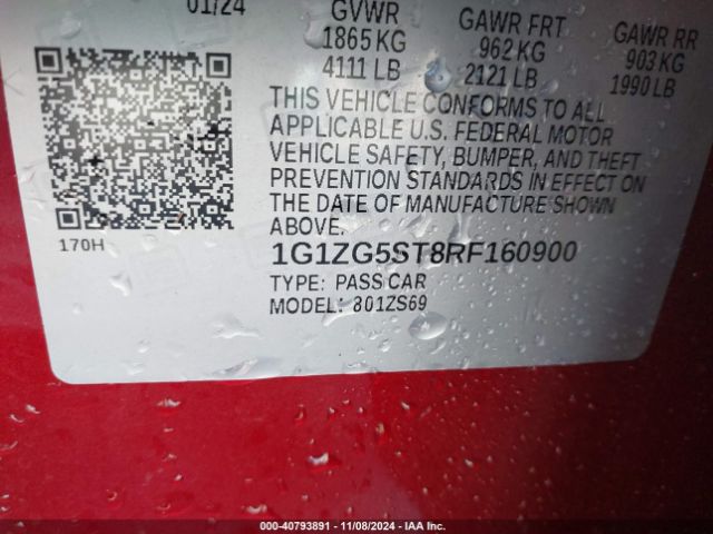1G1ZG5ST8RF160900 Chevrolet Malibu Fwd Rs