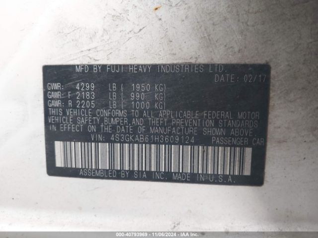 4S3GKAB61H3609124 Subaru Impreza 2.0i Premium