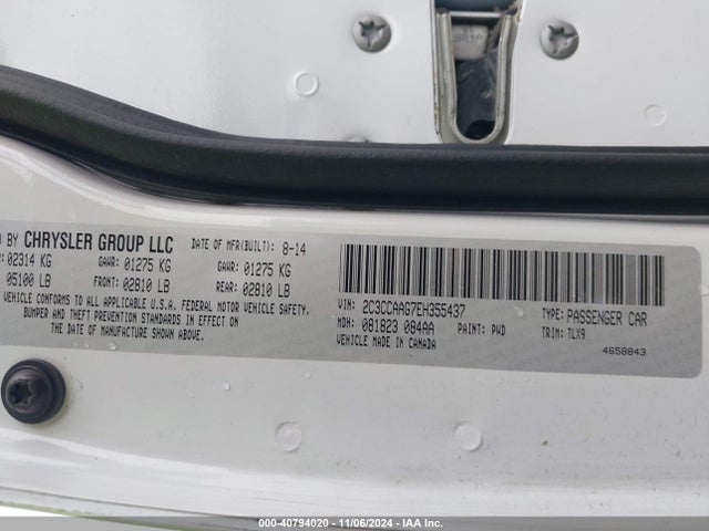 2C3CCAAG7EH355437 Chrysler 300