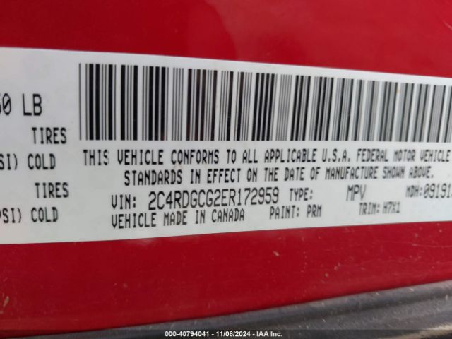 2C4RDGCG2ER172959 Dodge Grand Caravan Sxt