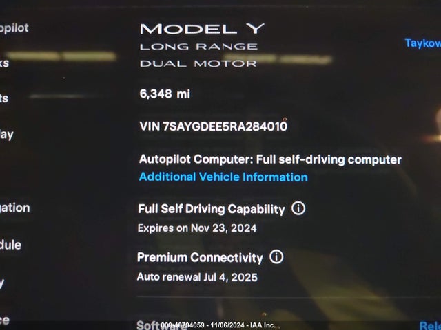 2024 TESLA MODEL Y 7SAYGDEE5RA284010 Photo 6