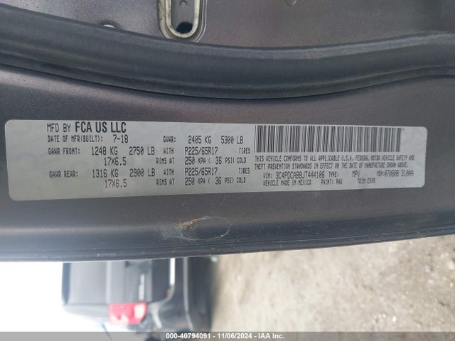 Dodge JOURNEY SE 2018 3C4PDCAB8JT444106 Image 9