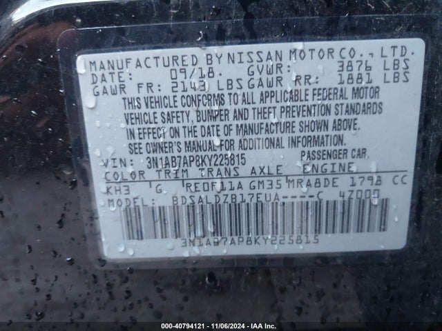 Nissan SENTRA SV 2019 3N1AB7AP8KY225815 Image 9