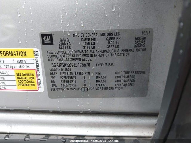 5GAKRAKD9EJ175578 Buick Enclave Convenience