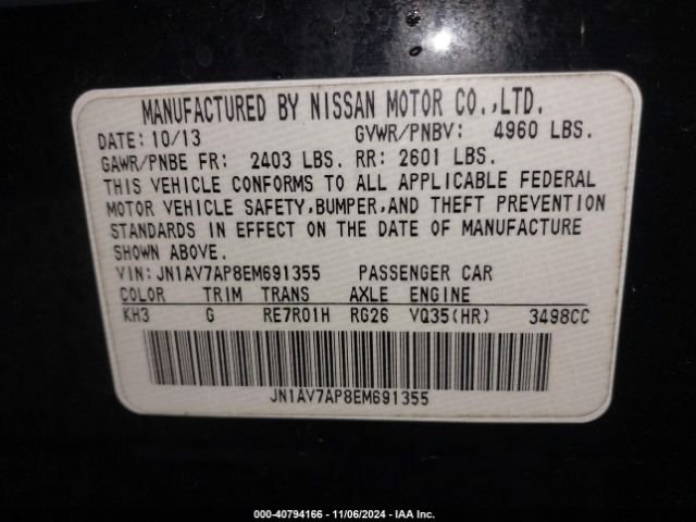 JN1AV7AP8EM691355 Infiniti Q50 Hybrid Sport