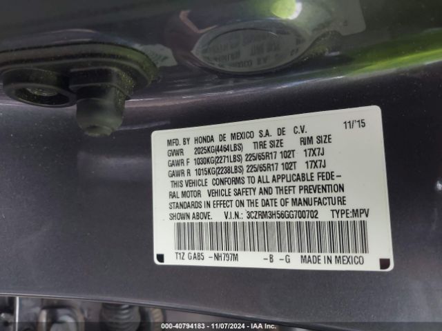 3CZRM3H56GG700702 Honda CR-V EX