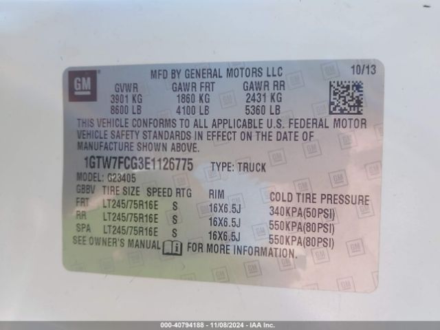 1GTW7FCG3E1126775 GMC Savana 2500 Work Van