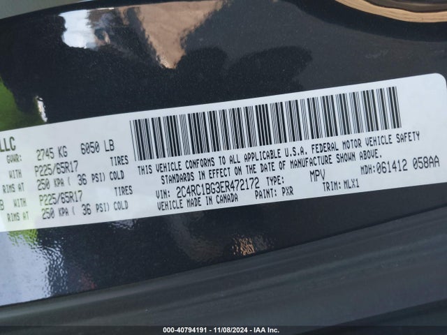 2C4RC1BG3ER472172 Chrysler Town & Country Touring