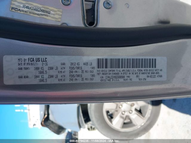 1C4NJCEA9GD688900 Jeep Compass Latitude