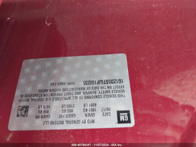 1G1ZD5ST0JF100235 Chevrolet MALIBU LT