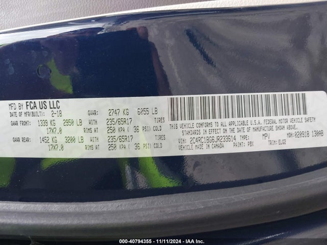 2C4RC1BG6JR233614 Chrysler Pacifica Touring L