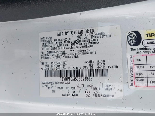 Ford Mustang V6 2014 1ZVBP8EM5E5322865 Image 9