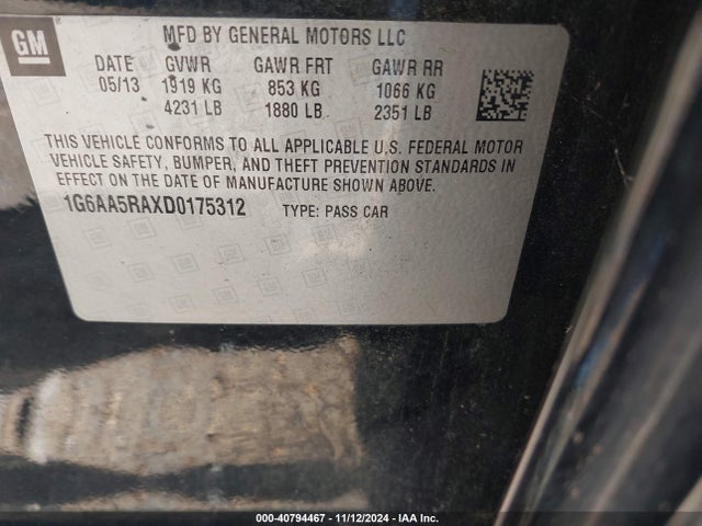 2013 CADILLAC ATS 1G6AA5RAXD0175312 Photo 8