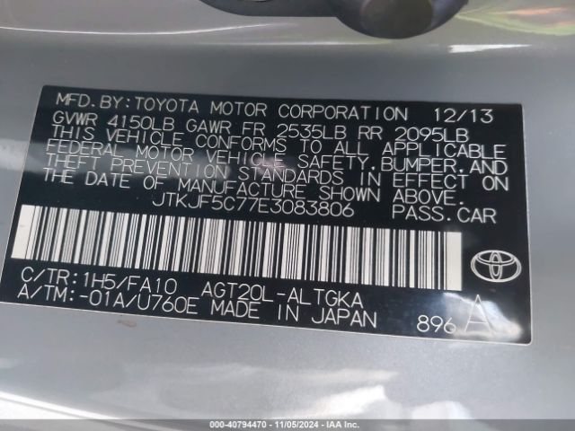 JTKJF5C77E3083806 Scion TC