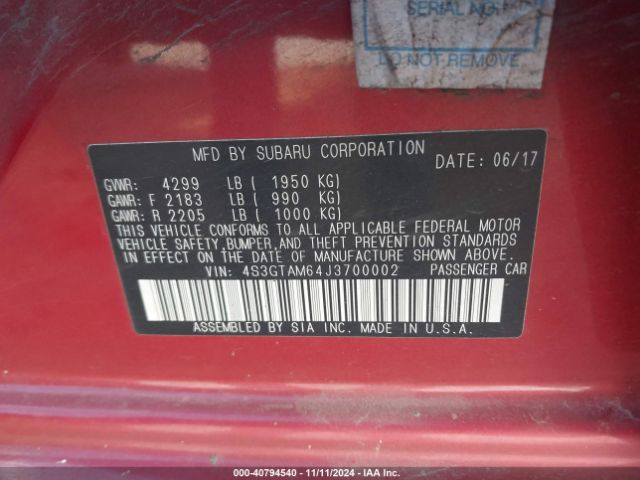 4S3GTAM64J3700002 Subaru Impreza Sport