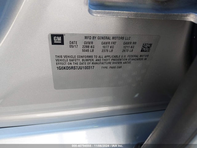 2018 CADILLAC CT6 1G6KD5RS7JU100317 Photo 8