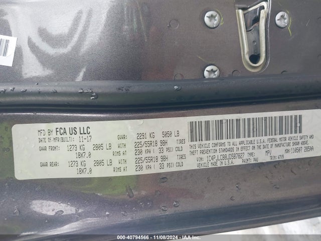 1C4PJLCB8JD587827 Jeep Cherokee Latitude Tech Connect Fwd