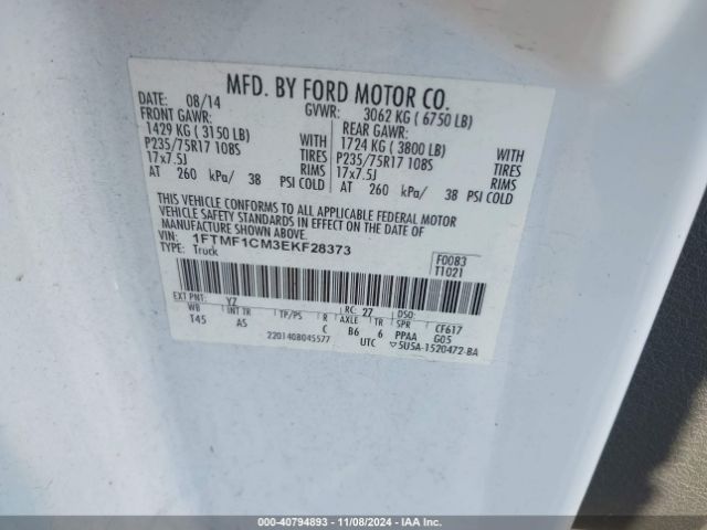 1FTMF1CM3EKF28373 Ford F-150 Xl