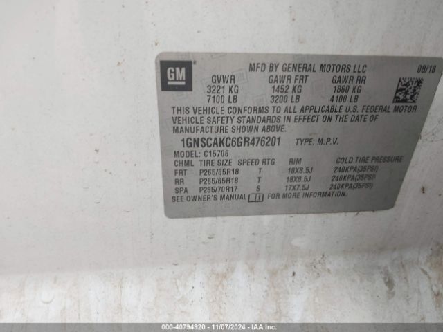 1GNSCAKC6GR476201 Chevrolet Tahoe Ls