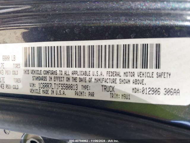 1C6RR7LT1FS580813 RAM 1500 Outdoorsman