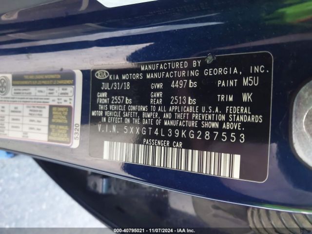 5XXGT4L39KG287553 KIA Optima S
