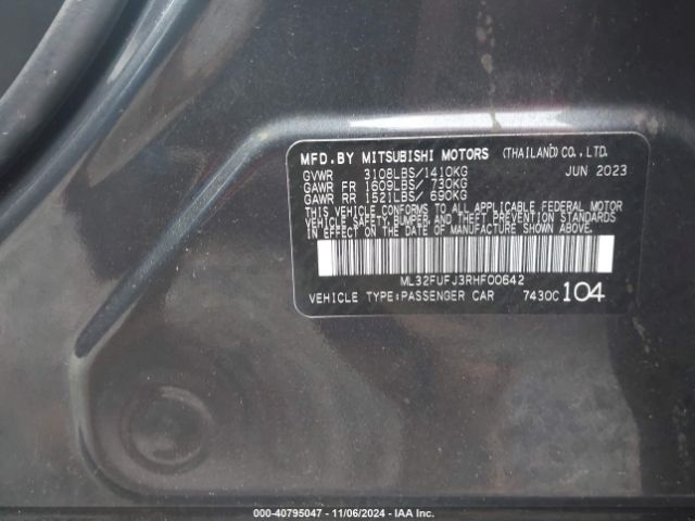ML32FUFJ3RHF00642 Mitsubishi Mirage G4 Black Edition/es/le