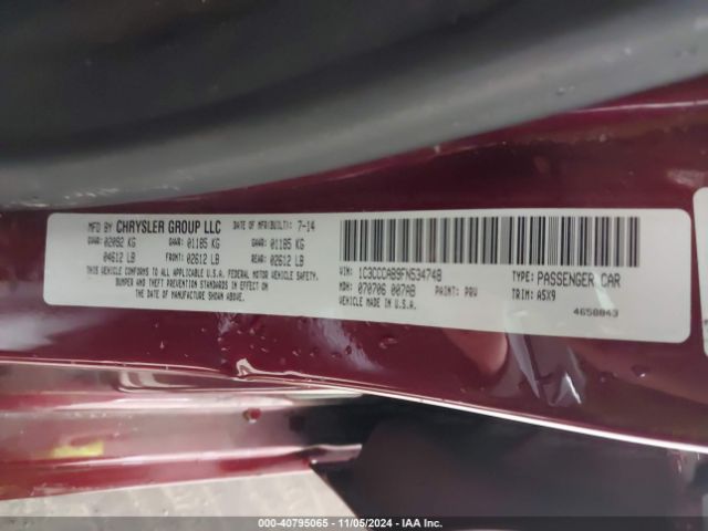 2015 CHRYSLER 200 1C3CCCAB9FN534748 Photo 8