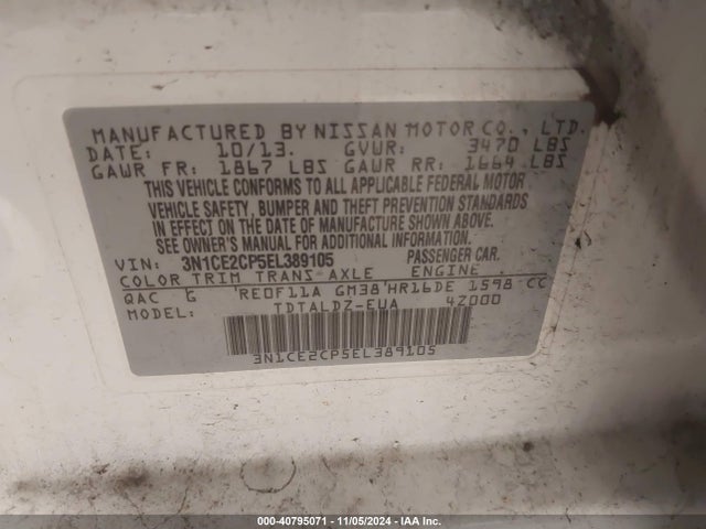 Nissan Versa Note Sv 2014 3N1CE2CP5EL389105 Image 9
