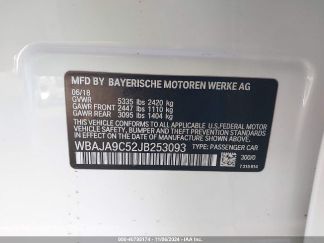 WBAJA9C52JB253093 BMW 530e Iperformance