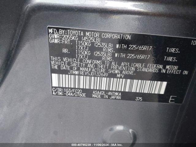 JTMWFREV5JD132649 Toyota Rav4 Adventure/xle