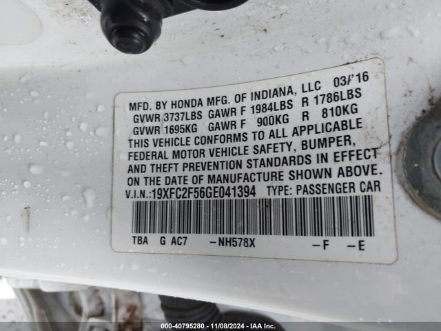 19XFC2F56GE041394 Honda Civic Lx