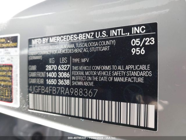 4JGFB4FB7RA988367 Mercedes-Benz Gle 350 4matic